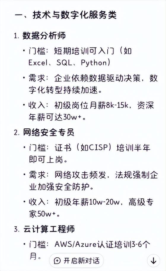 十年收入高、门槛低的21个职业中专都能做九游会j9agDeepSeek总结：未来(图20)